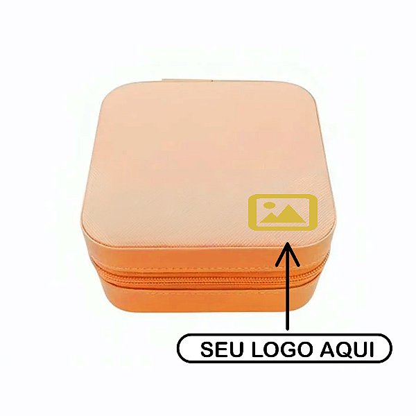 Mini Porta Joias - Salmão - Mini Logo Dourado - 1 unidade - Rizzo Personalize