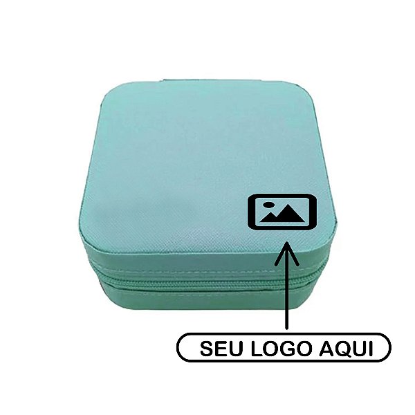 Mini Porta Joias - Azul Claro - Mini Logo Preto - 1 unidade - Rizzo Personalize