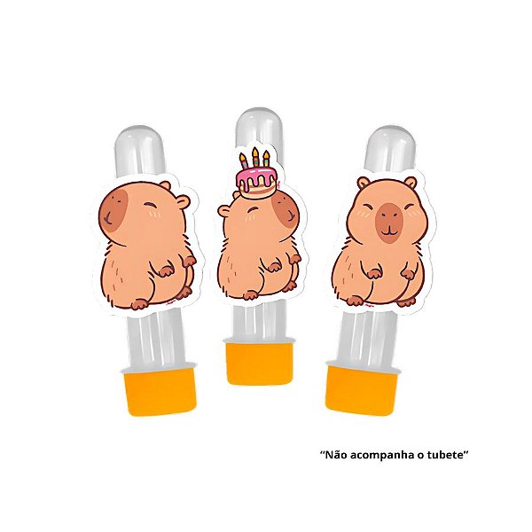 Mini Personagens Decorativos - Capivara - 8,5cm - 12 unidades - Regina - Rizzo