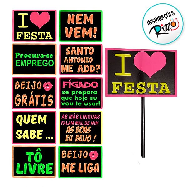 Plaquinhas Divertidas - Balda Neon - 10x15 - 10 unidades - Rizzo