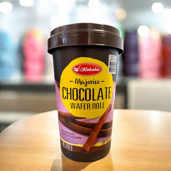 Biscoito Wafer Roll Recheado Sabor Chocolate - 120g - 5 unidades - Rizzo
