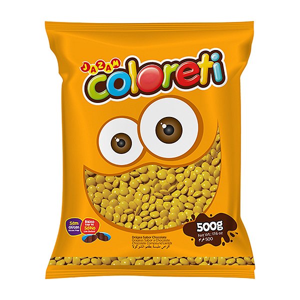 Pastilhas Confeitadas Sabor Chocolate Coloreti Amarelo - 500g - 1 unidade - Rizzo