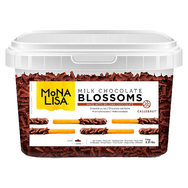 Chocolate Belga Callebaut - Blossoms Sabor Chocolate Ao Leite Mona Lisa - 1kg - 1 unidade - Callebaut - Rizzo