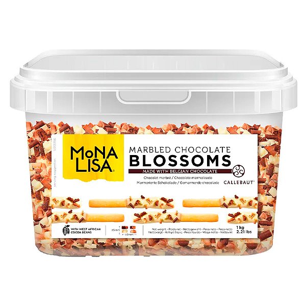 Chocolate Belga Callebaut - Blossoms Sabor Chocolate Mesclado Mona Lisa - 1kg - 1 unidade - Callebaut - Rizzo