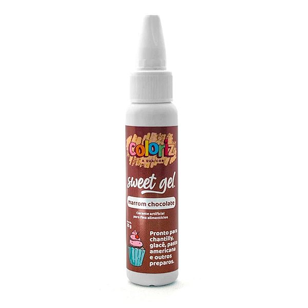 Corante Sweet Gel Marrom Chocolate - 25g - 1 unidade - Coloriz - Rizzo
