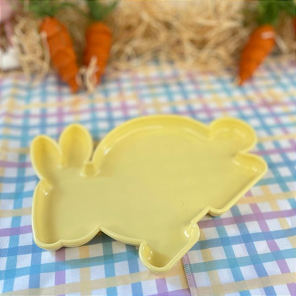 Bandeja Decorativa de Páscoa - Coelho Creme - 24cm - 1 unidade - Só Boleiras - Rizzo