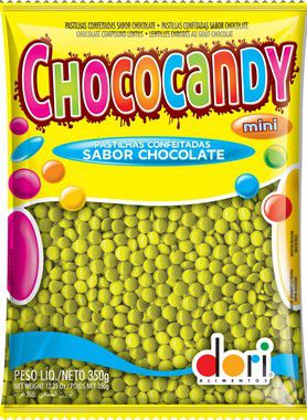Pastilhas Confeitadas Sabor Chocolate Mini Amarelo 350g - Dori Alimentos - Rizzo