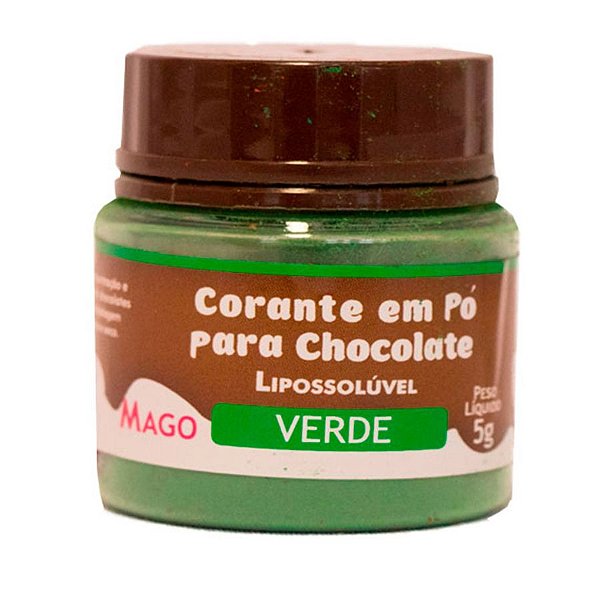 Corante em pó para chocolate lipossoluvel verde 5g Mago
