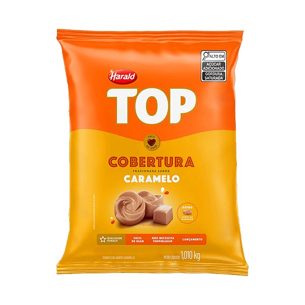 Cobertura em Gotas - TOP - Sabor Caramelo - 1,01kg - 1 unidade - Harald - Rizzo