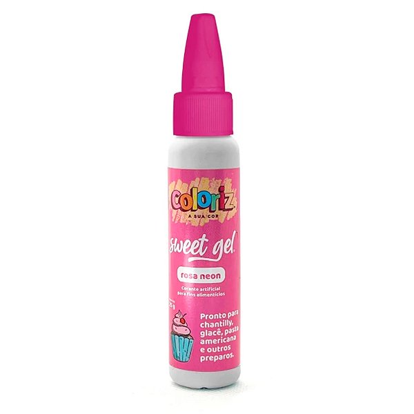 Corante Sweet Gel Rosa Neon - 25g - 1 unidade - Coloriz - Rizzo