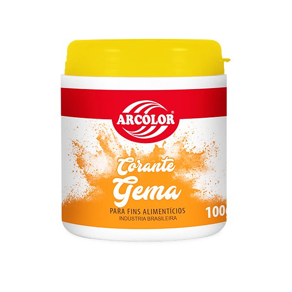 Corante em Pó Amarelo Gema - 100g - 1 unidade - Arcolor - Rizzo