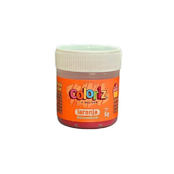 Corante em Pó Hidrossolúvel Laranja - 5g  - 1 unidade - Coloriz - Rizzo