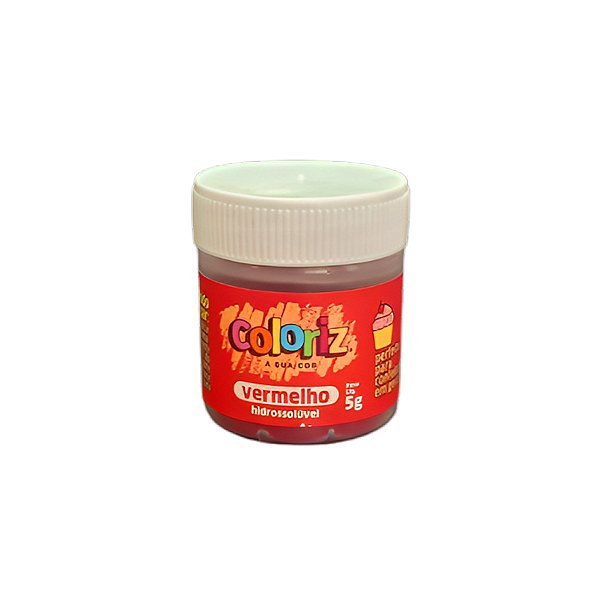 Corante em Pó Hidrossolúvel Vermelho - 5g  - 1 unidade - Coloriz - Rizzo
