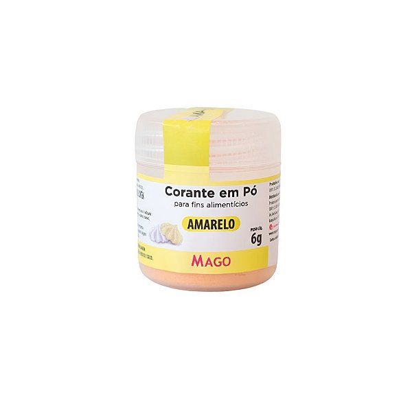 Corante em pó Amarelo - 6g - 1 unidade - Mago - Rizzo
