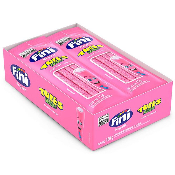 Tubes Tutti Frutti Azedinhos - 180g - 12 unidades - Fini - Rizzo