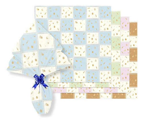 Folha para Ovos de Páscoa Perolado Quinn 69x89cm - 25 unidades - Cromus - Rizzo