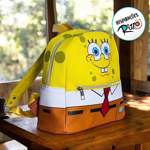 Mini Mochila Escolar - Bob Esponja - 25x20x10cm - 1 unidade - Rizzo