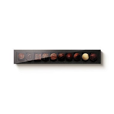 Caixa Retangular para 10 Doces Preto com Tampa Cristal - 10 unidades - 39x6x4cm - Cromus Profissional - Rizzo Embalagens