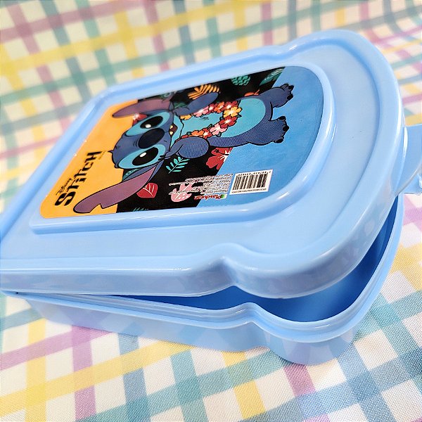 Sanduicheira/Porta Frios Azul - Stitch com Colar de Flores - 16cm - 1 unidade - Disney Original - Rizzo