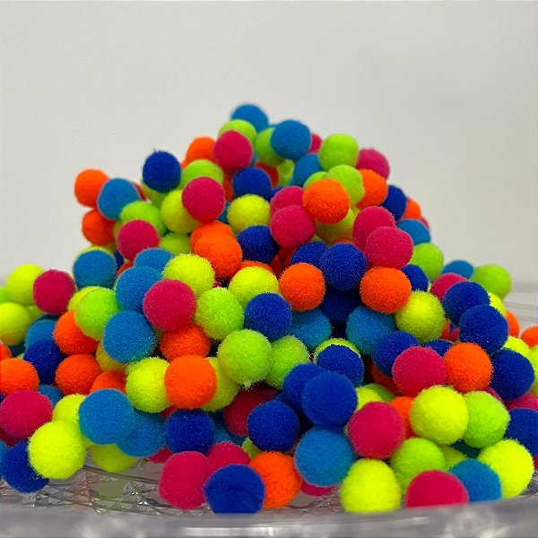 Pompom Multicolor Neon - 10mm - 1000 unidades - Rizzo