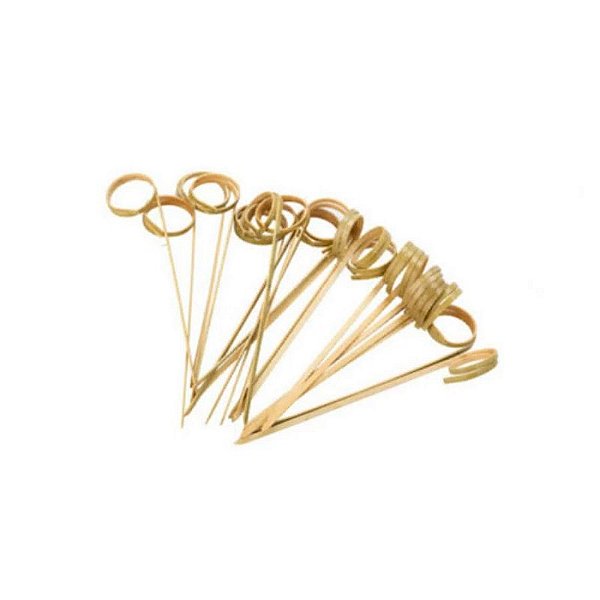 Palito em Bambu para petiscos - 50 unidades - 9 cm - Ref. HA242 Silver Festas