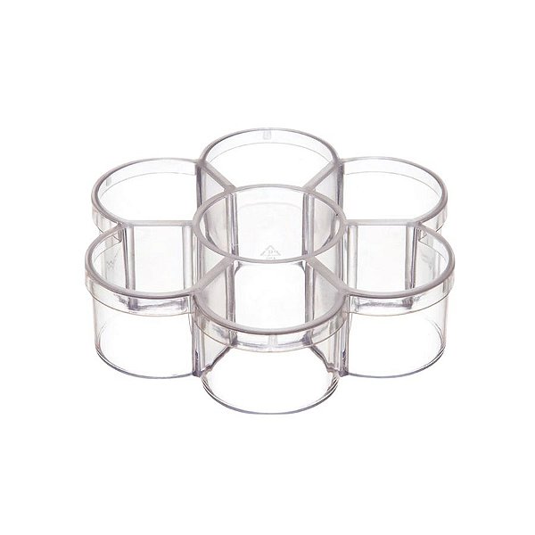 Caixa Acrilica Transparente Flor com Divisorias - 10,5cm - 1 unidade - Rizzo