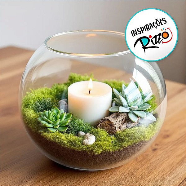 Pote De Vidro Redondo - 10x12cm - 700ml - 1 unidade - Rizzo