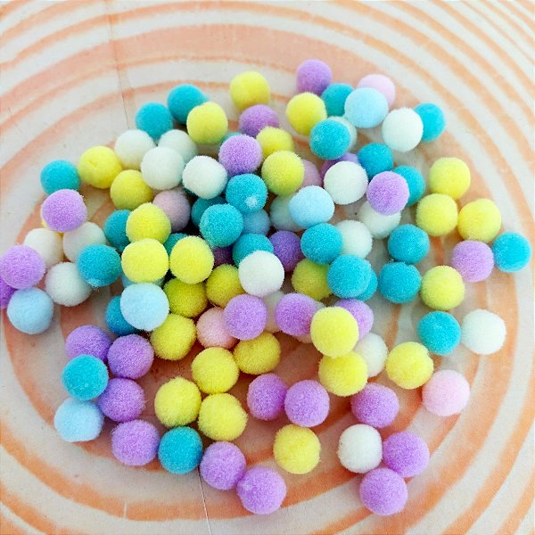 Pompom Multicolor Candy - 10mm - 100 unidades - Rizzo