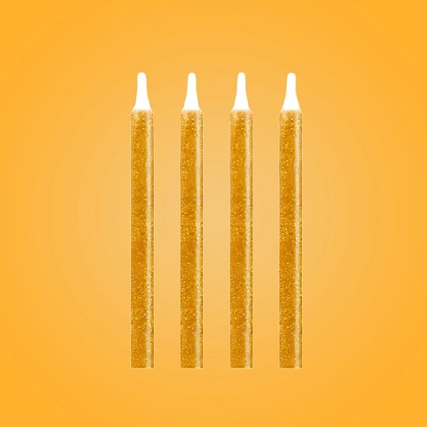 Vela Palito Dourado Com Glitter - 6cm - 8 unidades - Regina - Rizzo