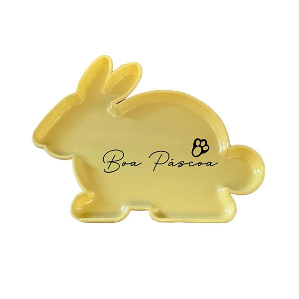 Bandeja Decorativa Boa Páscoa - Coelho Creme - 1 unidade - Rizzo