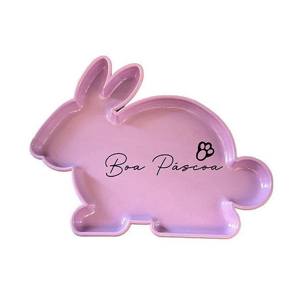 Bandeja Decorativa Boa Páscoa - Coelho Lilás - 1 unidade - Rizzo