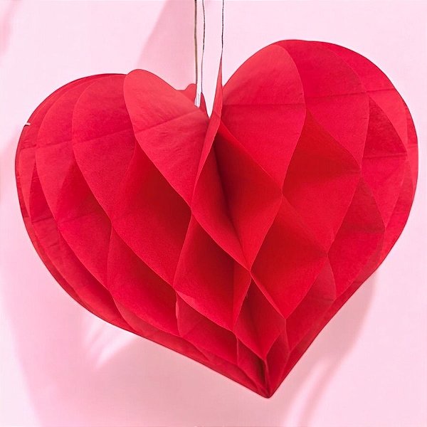 Coração Colmeia De Papel - 24,5x24,5cm - 1 unidade - Rizzo