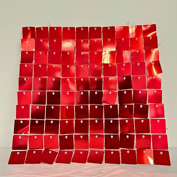 Painel Metalizado Shimmer Wall Vazado Vermelho - 30x30cm - 1 unidade - Rizzo