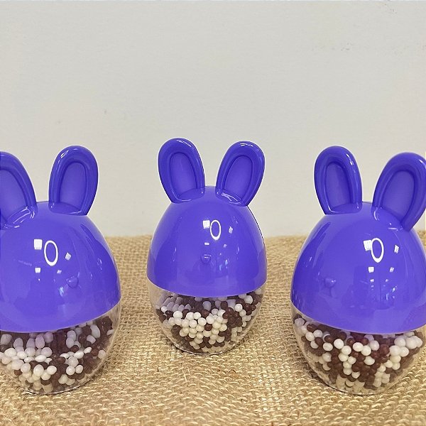 Potinho De Páscoa Com Orelha De Coelho - Roxo - 9x5,5cm - 12 unidades - Rizzo