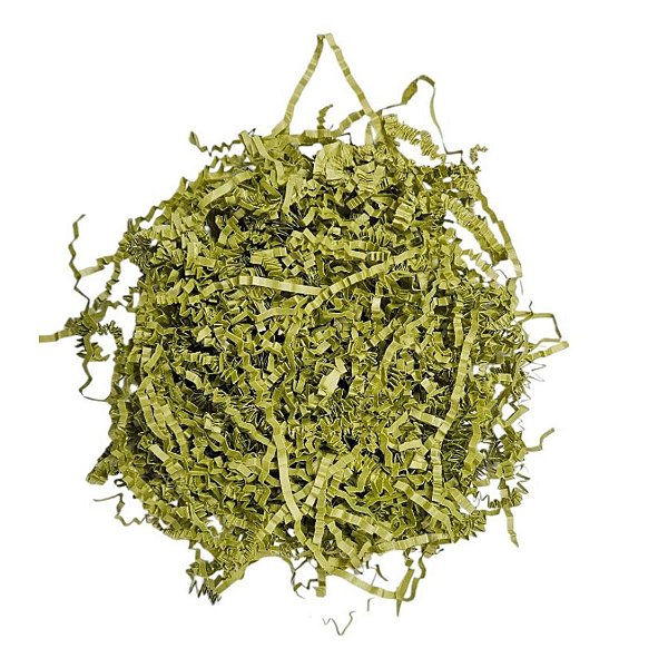 Palha Decorativa de Papel Verde Musgo - 100g - 1 unidade - Rizzo