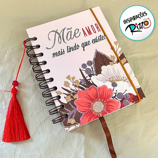 Agenda Permanente Marrom e Bege - Mãe Amor Mais Lindo que Existe - 160 Folhas - 10,4x14,2cm - 1 unidade - Rizzo