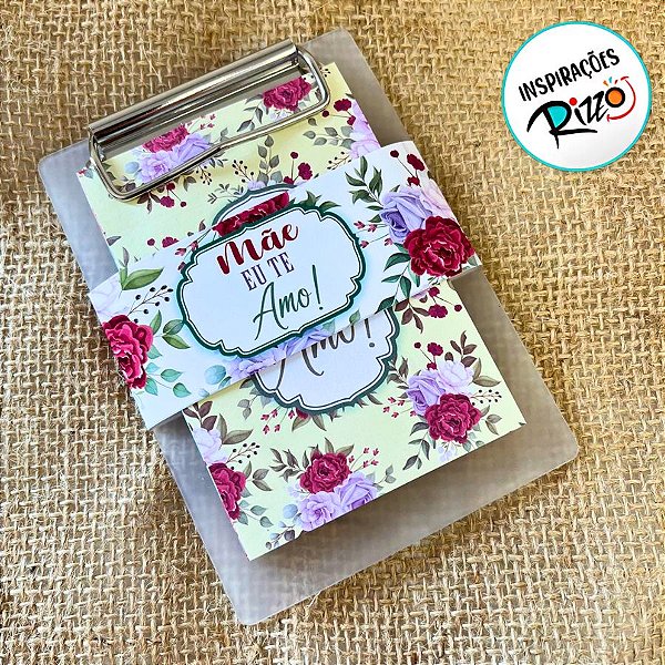 Bloco Para Anotação Com Prancheta - Mãe Eu Te Amo - 13x9,5cm - 1 unidade - Rizzo
