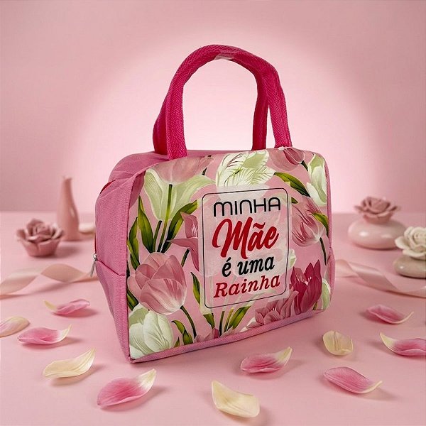 Bolsa Térmica Rosa - Minha Mãe é uma Rainha - 22x12x18,5cm - 1 unidade - Rizzo