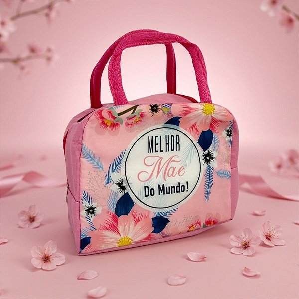 Bolsa Térmica Rosa - Melhor Mãe Do Mundo - 22x12x18,5cm - 1 unidade - Rizzo