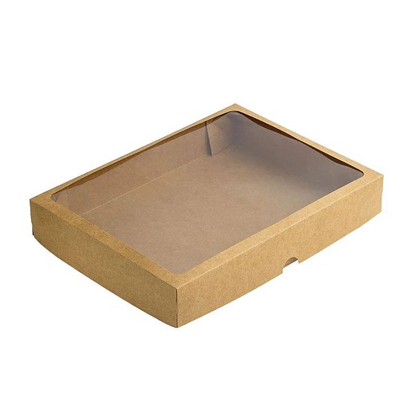 Caixa com Visor S10 (22cm x 29cm x 5,5cm) Kraft - 10 unidades - Assk - Rizzo
