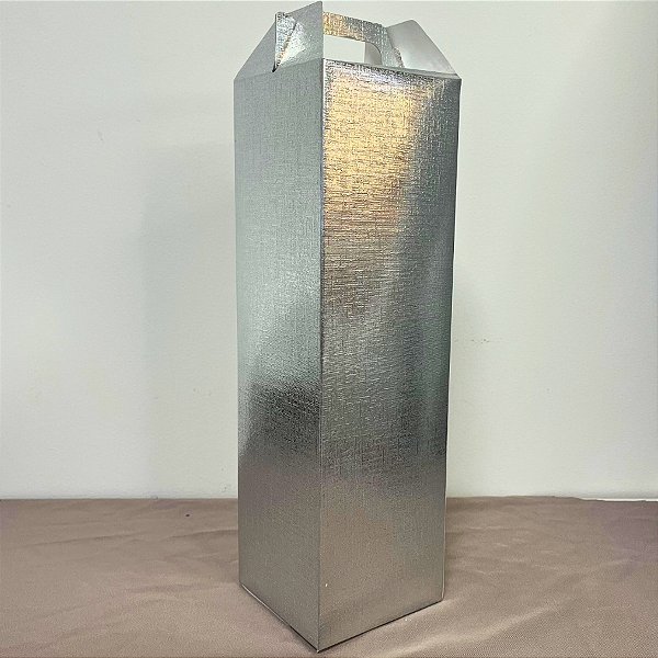 Caixa Garrafa G Prata 33,2x10x10cm - Gramatura 300g  - 10 unidades - Assk - Rizzo
