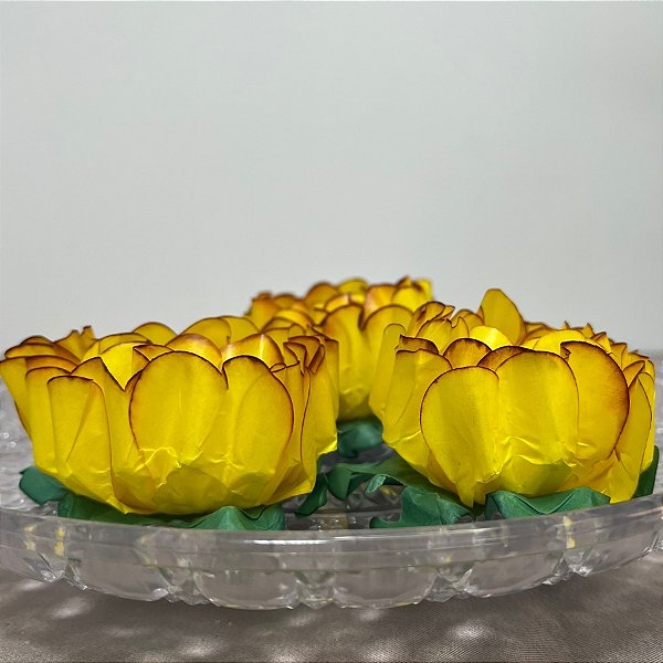 Forminha para Doces Finos - Rosa Maior Amarelo Queimado - 30 unidades - Decora Doces - Rizzo
