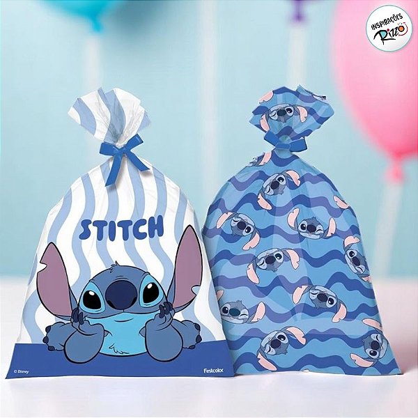 Sacola Plástica - Stitch New - 8 unidades - Disney Original - Rizzo