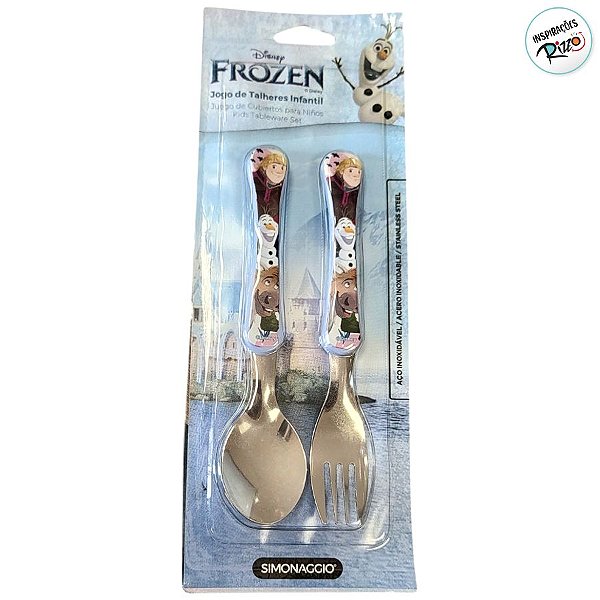 Kit Colher e Garfo Infantil - Frozen - 1 unidade - Disney Original - Rizzo