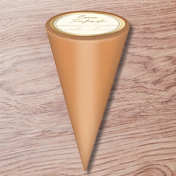 Kit Cone Metalizado Com Etiqueta - Caramelo - 10x15cm - 50 unidades - Cromus - Rizzo