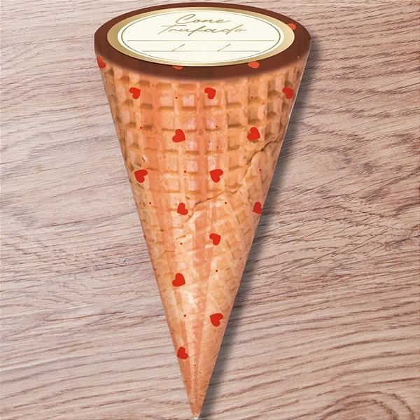 Kit Cone Com Etiqueta - Love Vermelho - 10x15cm - 50 unidades - Cromus - Rizzo