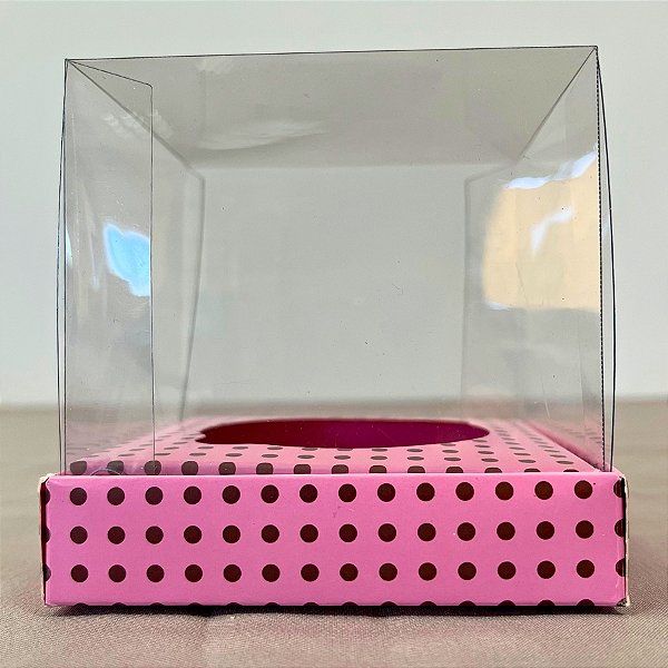 Caixa Mini Bolo G (8cm x 8cm x 8cm) Rosa - 10 unidades - Assk - Rizzo