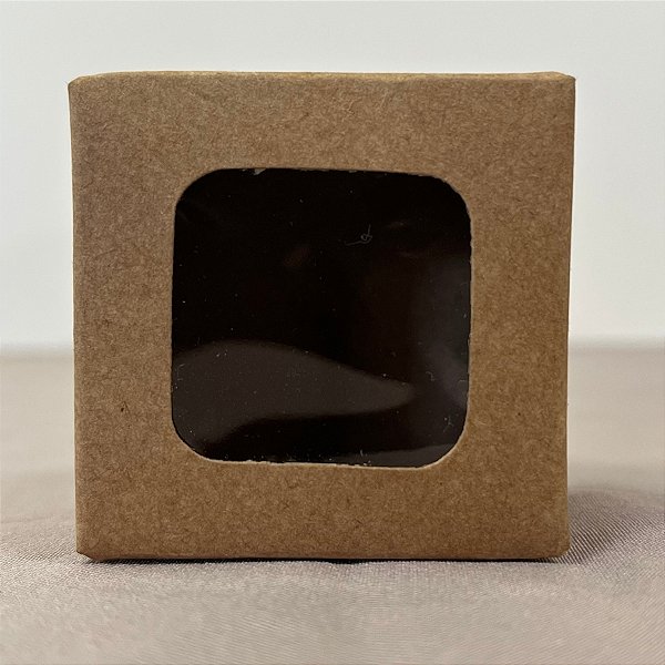 Caixa com Visor VC5 (5cm x 5cm x 4cm) Kraft - 20 unidades - Rizzo