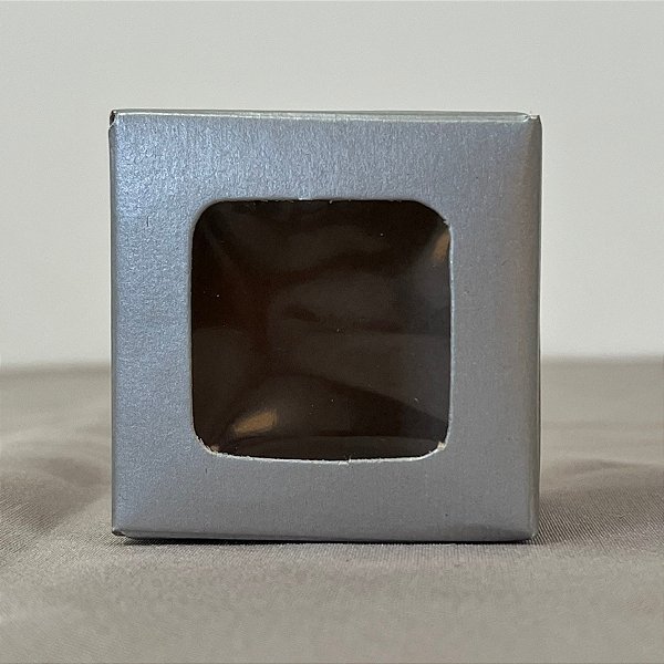 Caixa com Visor VC5 (5cm x 5cm x 4cm) Prata - 20 unidades - Rizzo