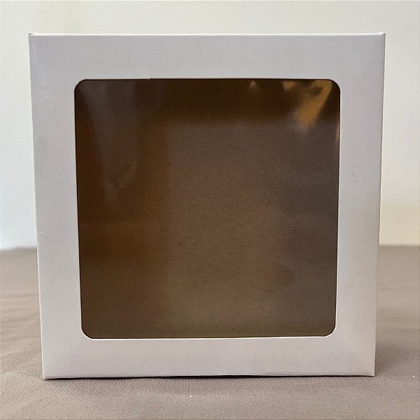 Caixa com Visor VC12 (12cm x 12cm x 4cm) Branca - 20 unidades - Rizzo